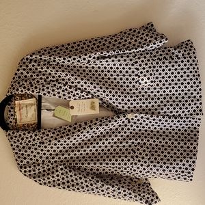 NWT Anthropologie Cartonnier blue white blazer MEDIUM